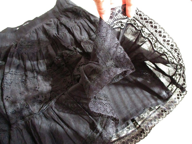 Dámská sukně černá krajková kolová Zara M 38 - 5