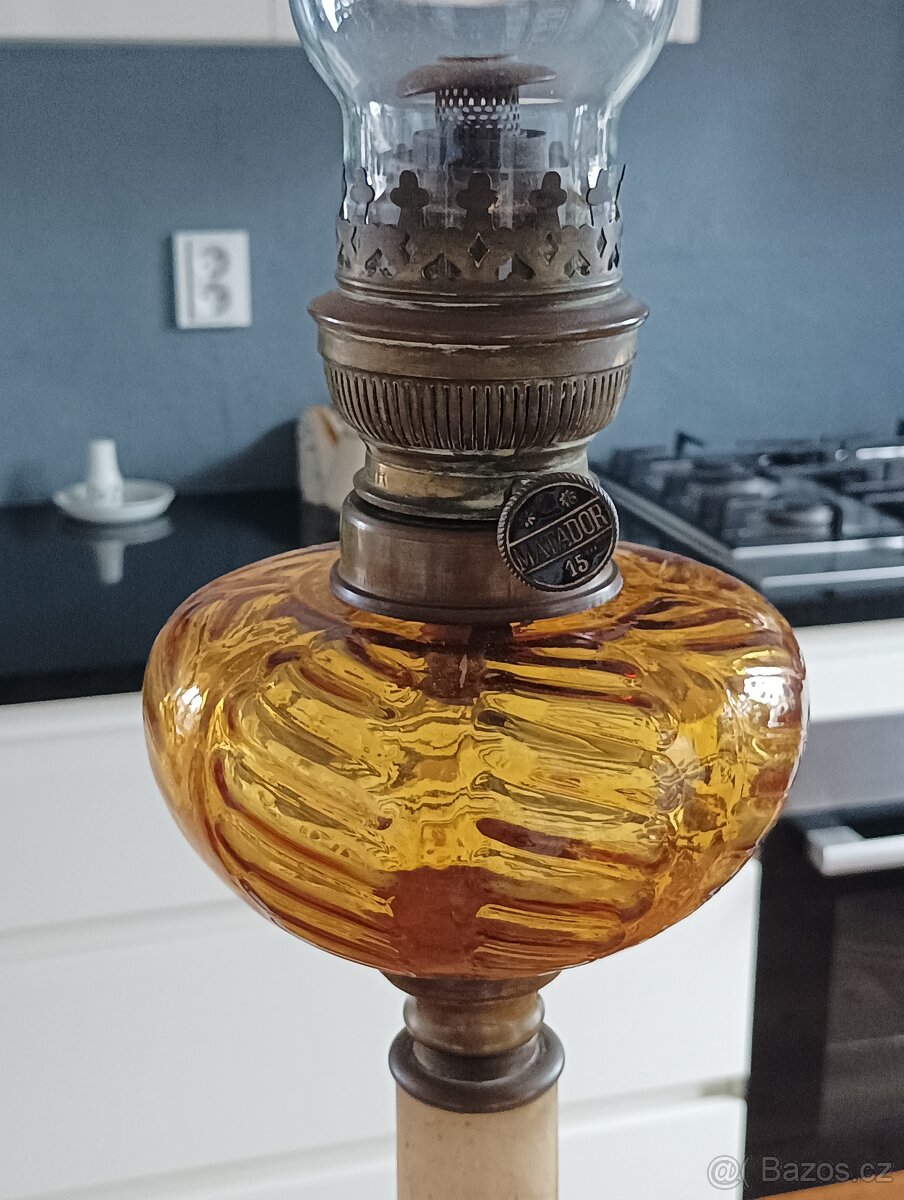 STAROŽITNÁ SECESNÍ PETROLEJOVÁ LAMPA EHRICH & GRAETZ 19.STOL - 5