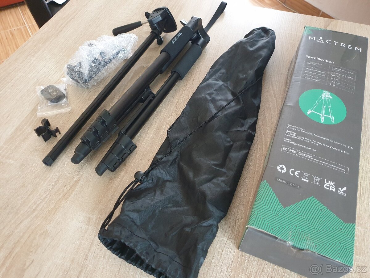 Zcela nový stativ tripod s dálkovým ovládáním, výška 165cm - 5