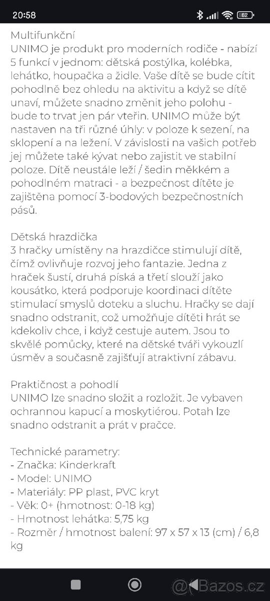 Dětské lehátko 5v1 - 5