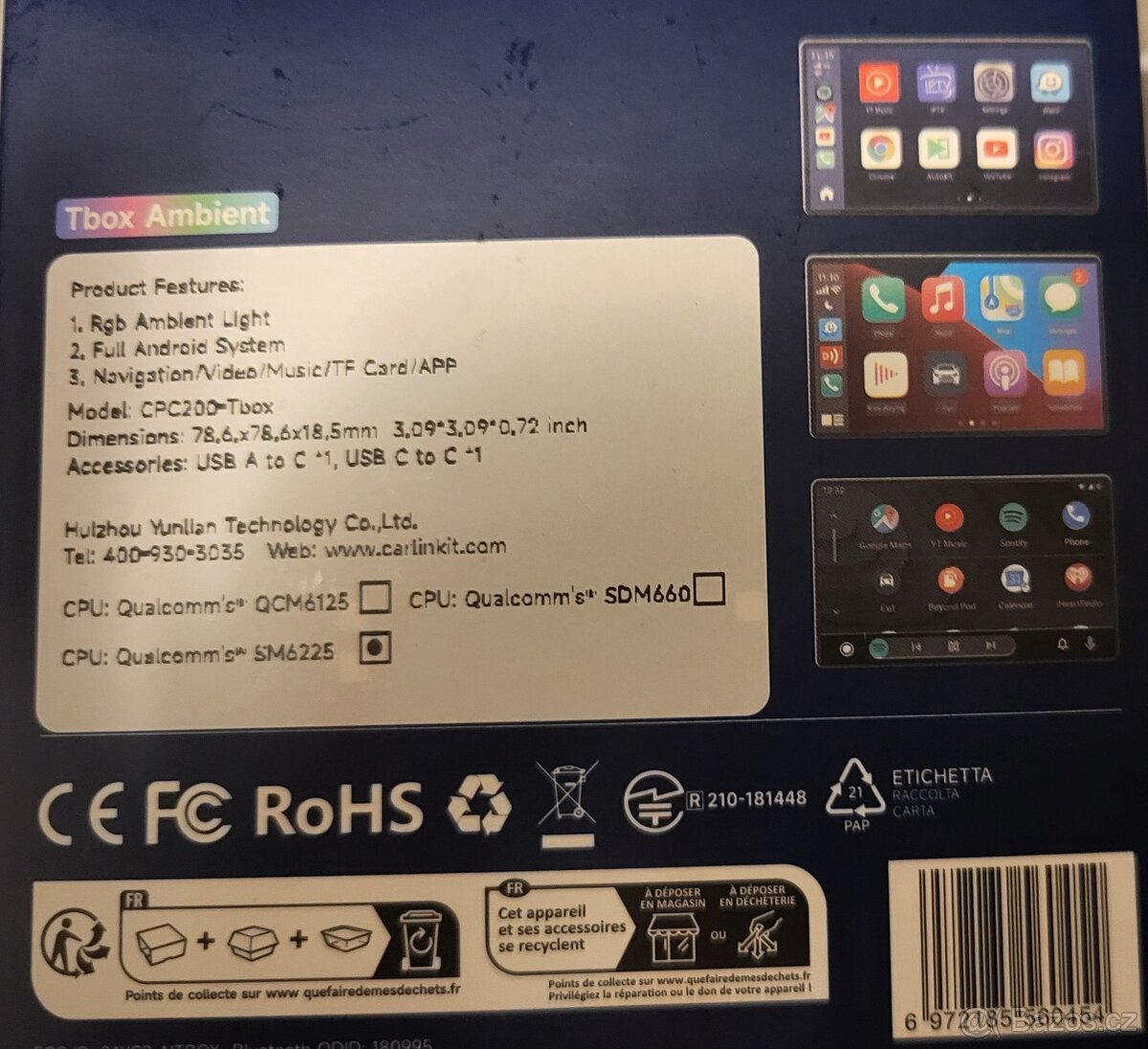 CarlinKit CPC200 bezdrátové chytré auto - videa, Wi-Fi - 5