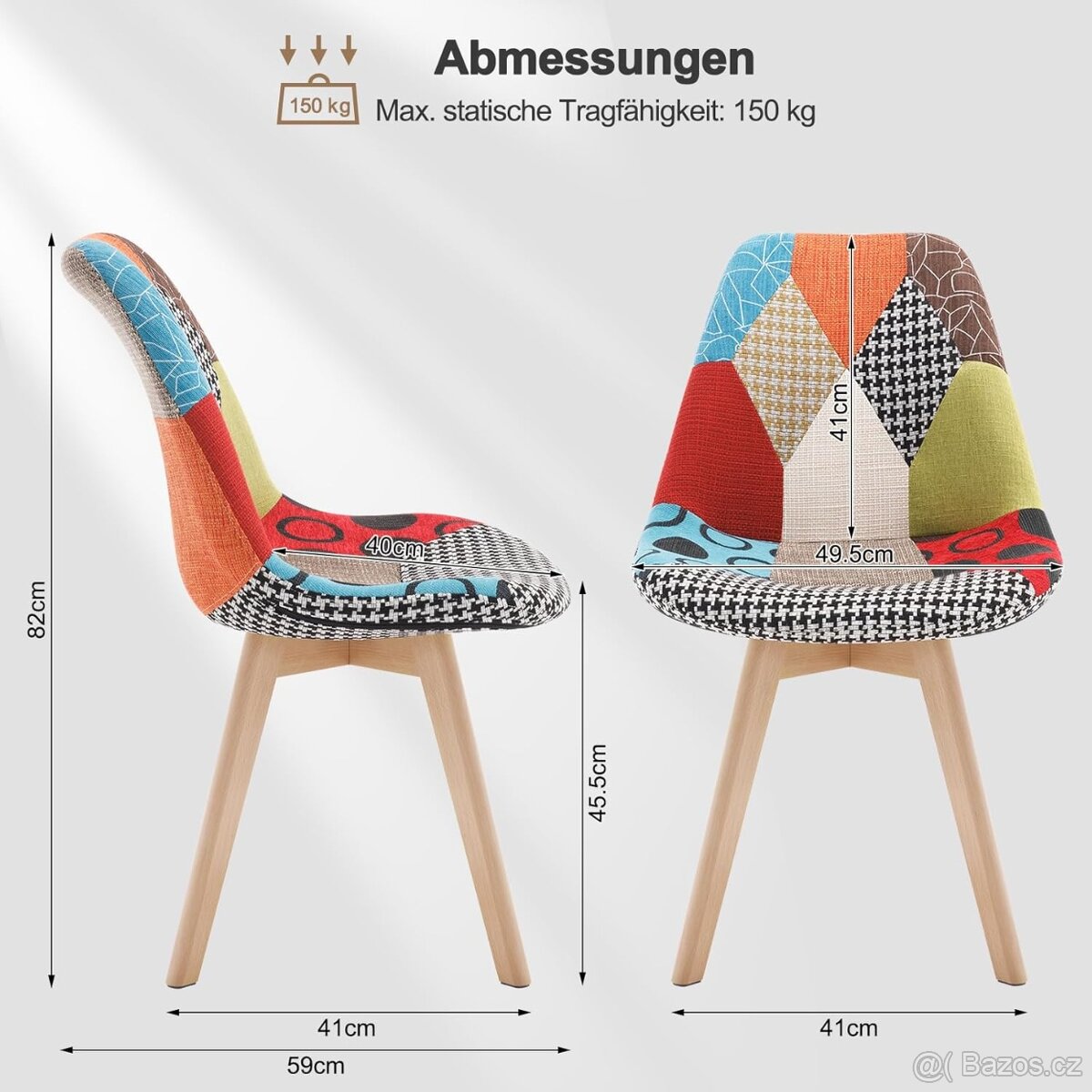 Nové jídelní židle patchwork 4 kusy - 5