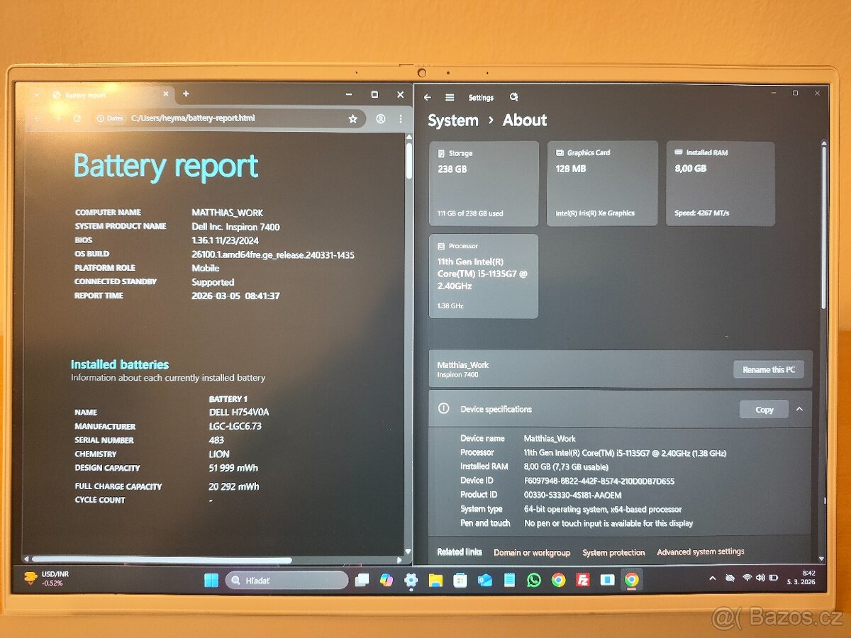 Inspiron 7400 – i5‑1135G7 | 8GB | 256GB - 5