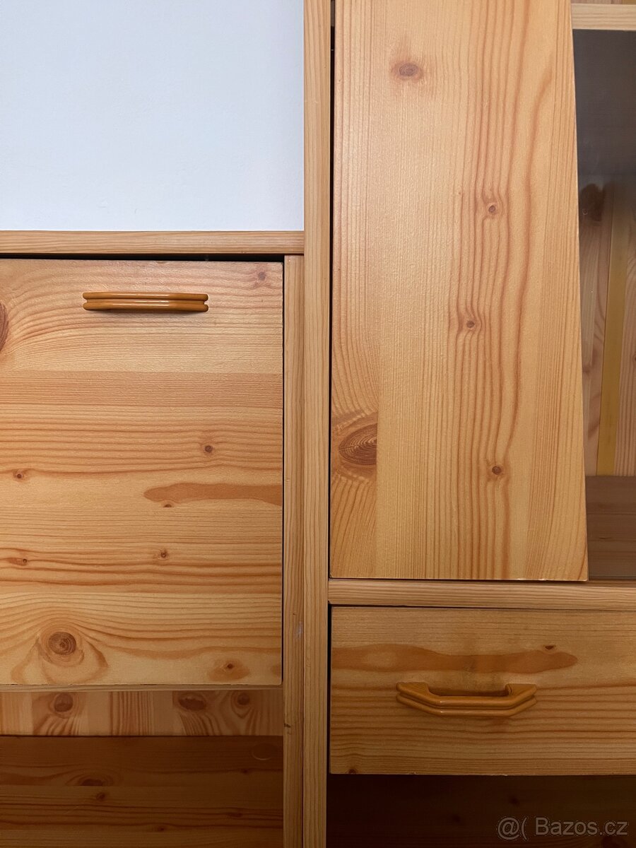 Dřevěná komoda a policová skříň - sada - 5