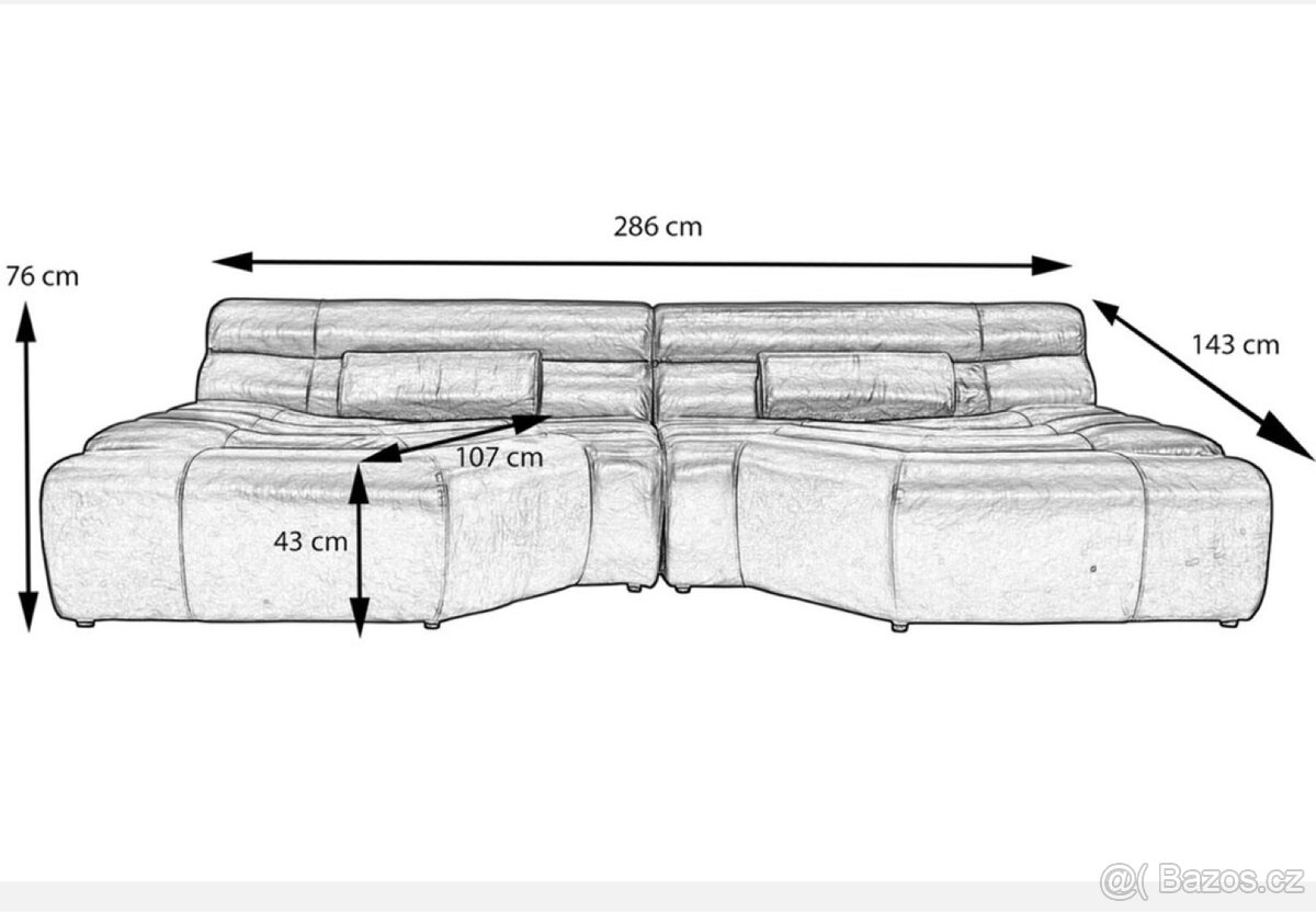 Kožená sedačka Kawola Tara - 5