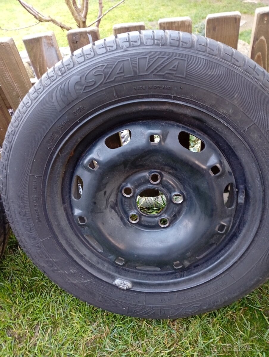 pneumatiky letní 165/70 R14 vč.plech.disků - 5