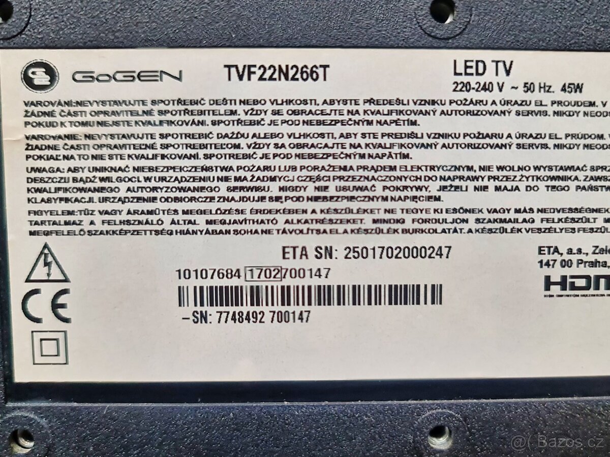 LED TV GoGEN TVF 22N266T, Full HD, DVB-T2 - 5