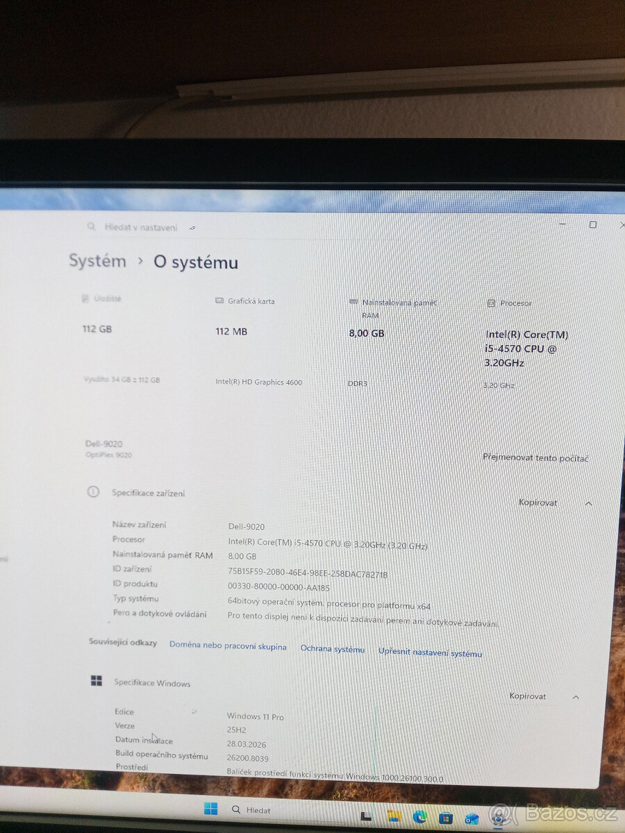 Prodám PC sestavu Dell Optiplex 9020 SFF, LCD 22" - 5