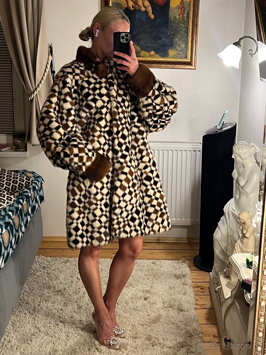 Barevný norkový kožich - 5