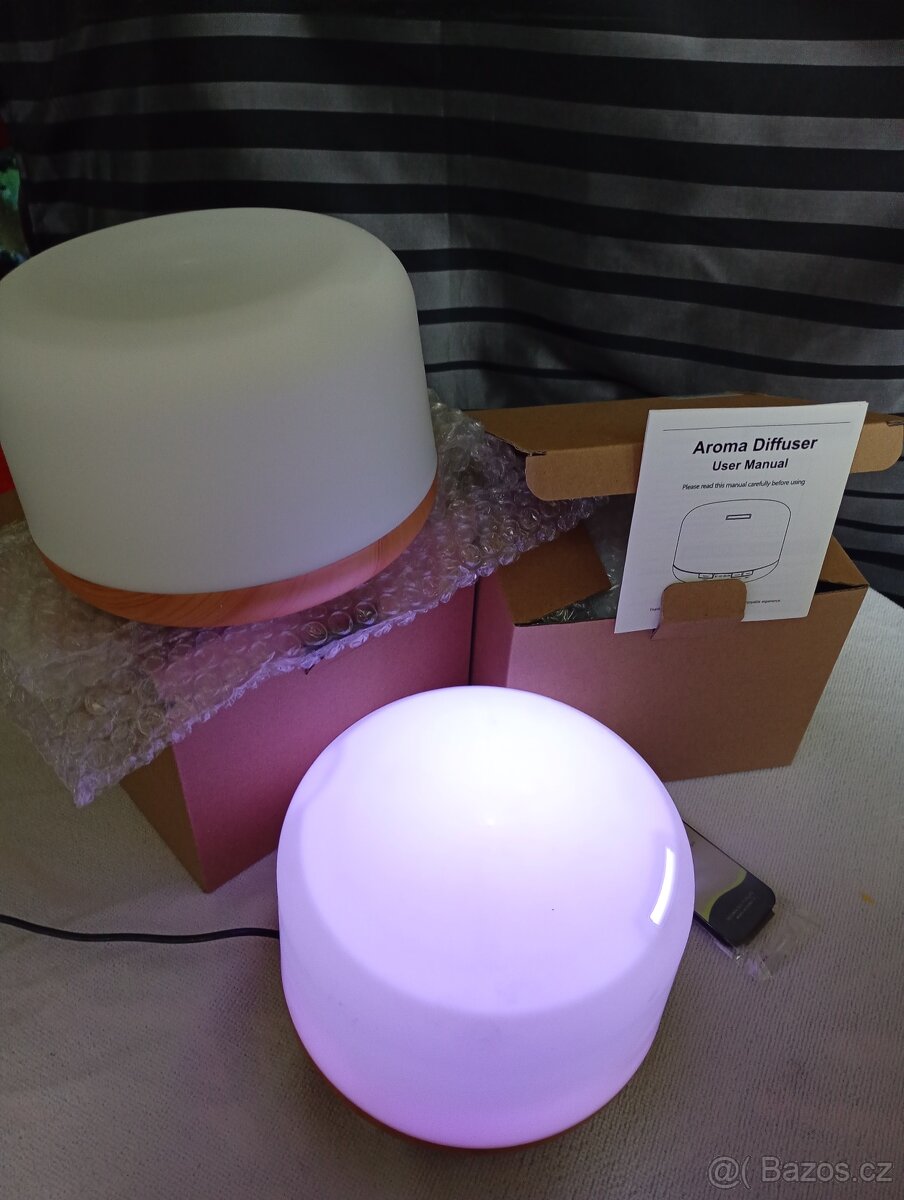 nový aroma difuzér + lampa + dálkové ovl. + zvlčovač vzduchu - 5