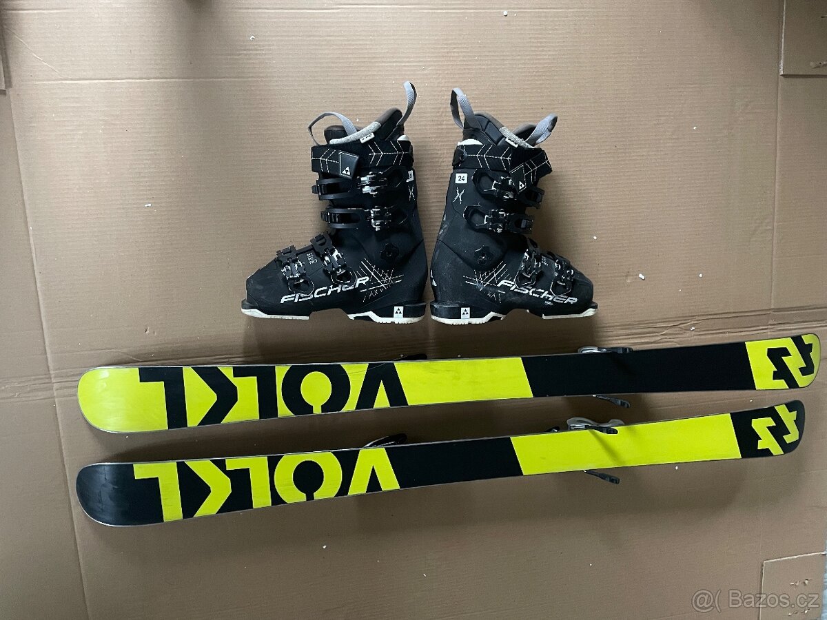 Univerzální lyže Volkl 130 cm + lyžáky Fischer 37-38 - 5