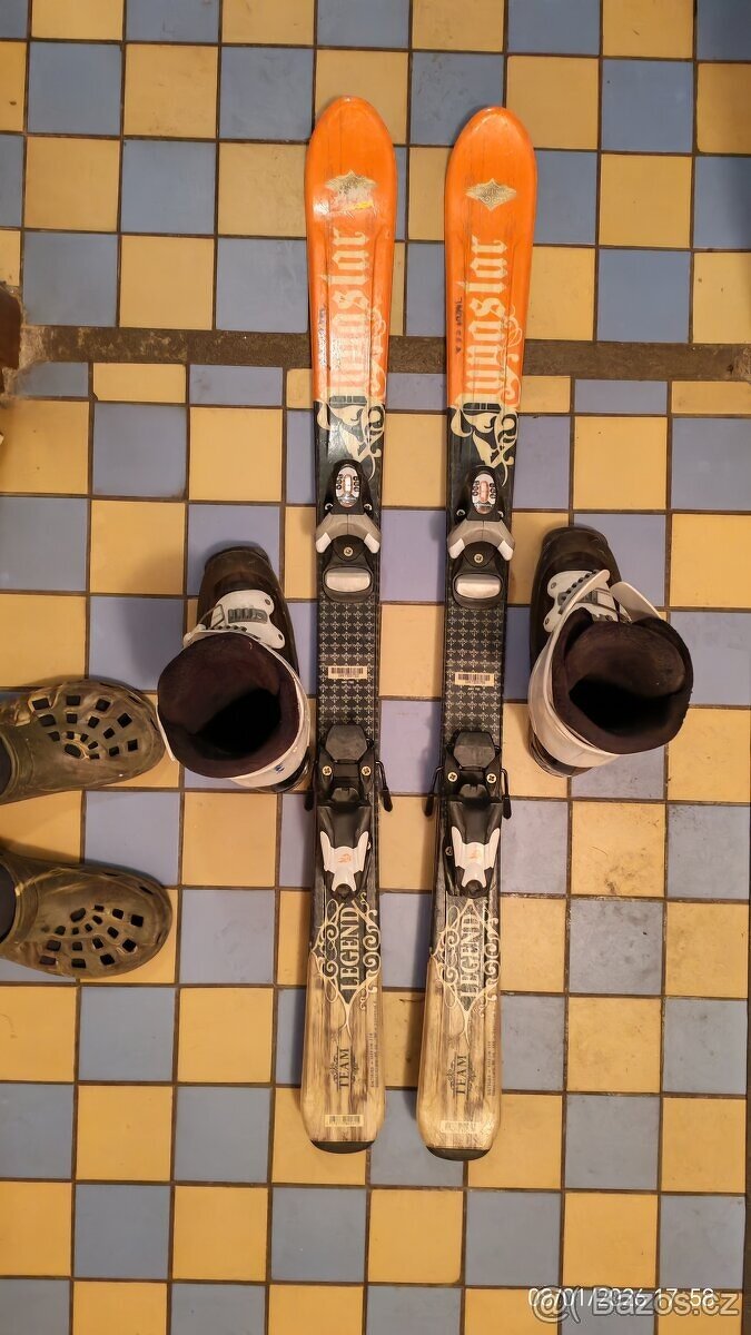 Prodám dětské lyže Dynastar 110cm + lyžáky - 5