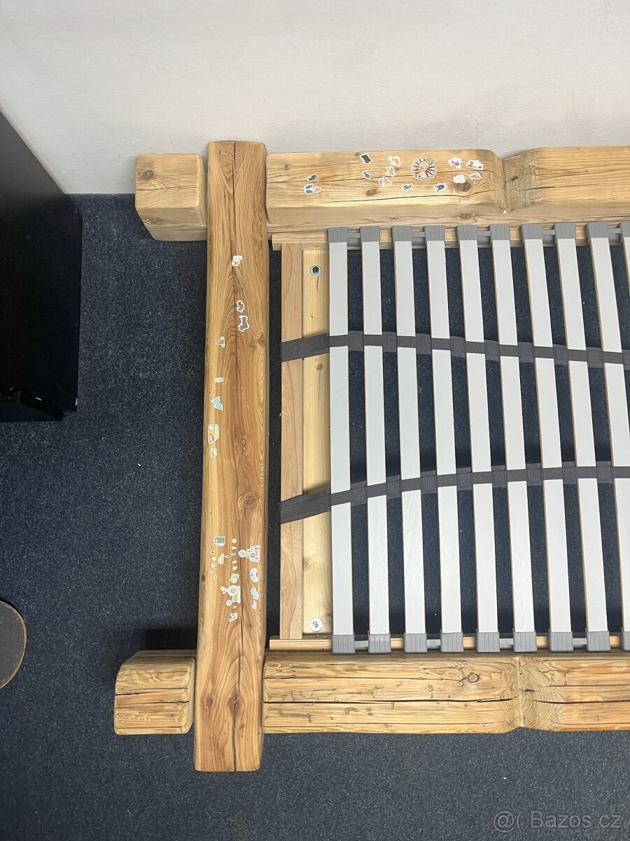 Dřevěná postel 80×200 + rošt | možnost matrace - 5