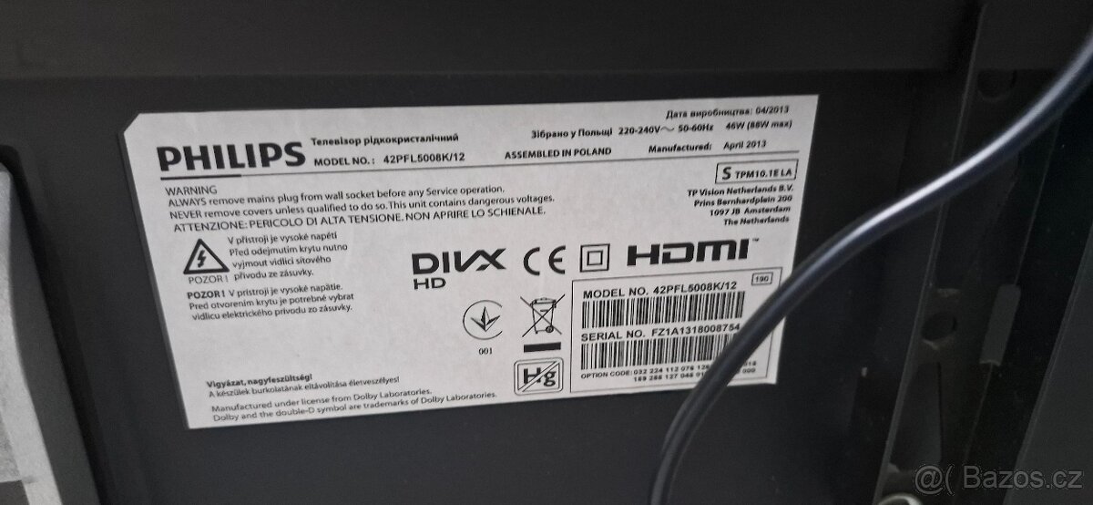 Prodám televizor Philips 42PFL5008K/12 – funkční Full HD LED - 5