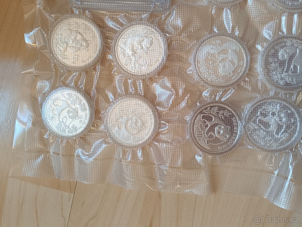 Čínská panda 10 Yuan od r. 1989. Stříbrné mince. 1 oz. - 5