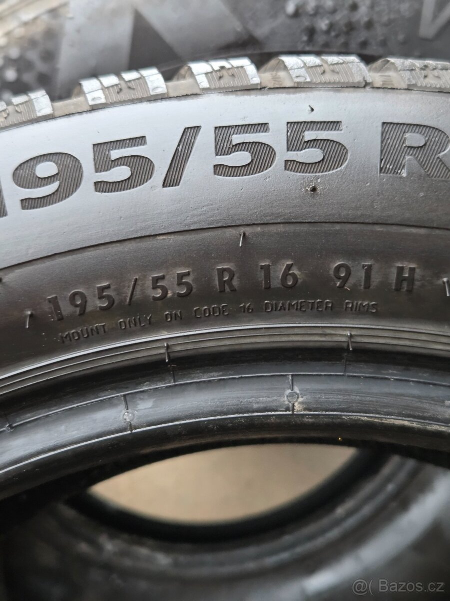 195 55 r 16 -7.5mm- R 16 195/55 zimní gumy kola pneu pезина - 5