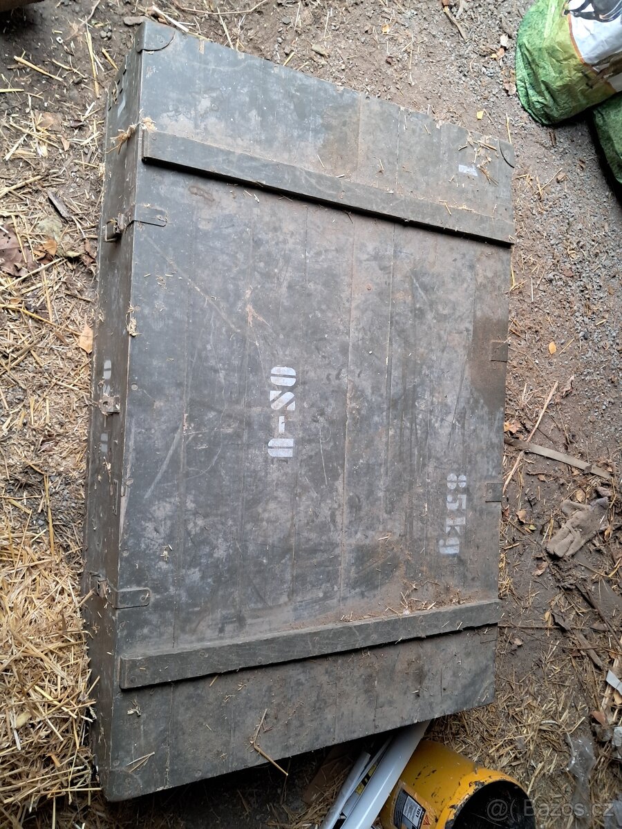 Vojenská bedna - dřevěná - 120x80x30cm - 5