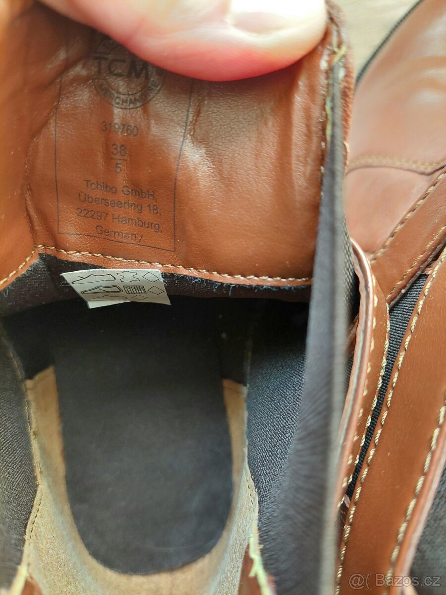 Rezavě hnědé kožené boty Tchibo vel. 38 - 5
