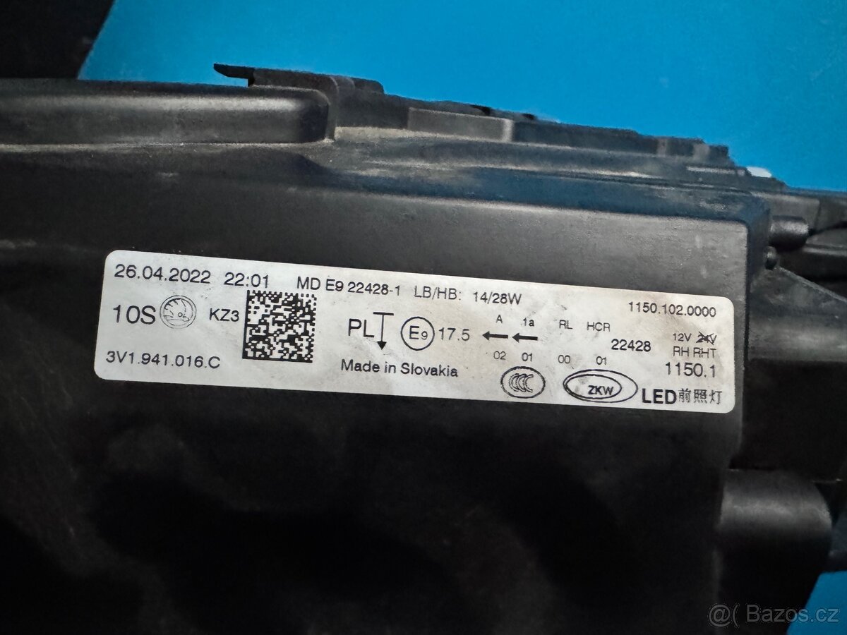 Škoda Superb 3 facelift LED světlomet - 5