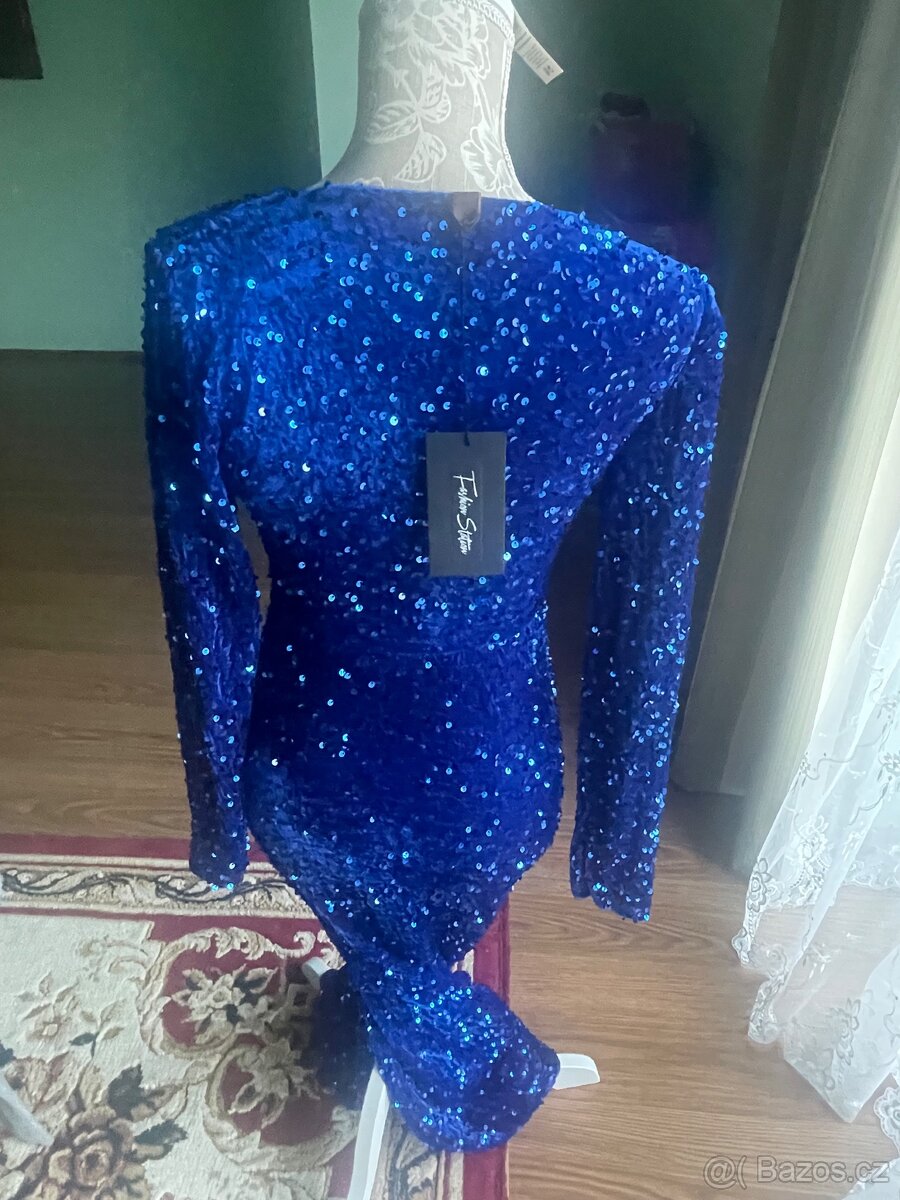 Nové-pružné-Plesové šaty,vel.36-38 - 5