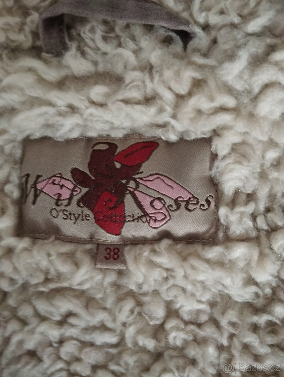 Dámská bunda, kabát NOVÝ, vel. 38, barva hnědo-šedá - 5