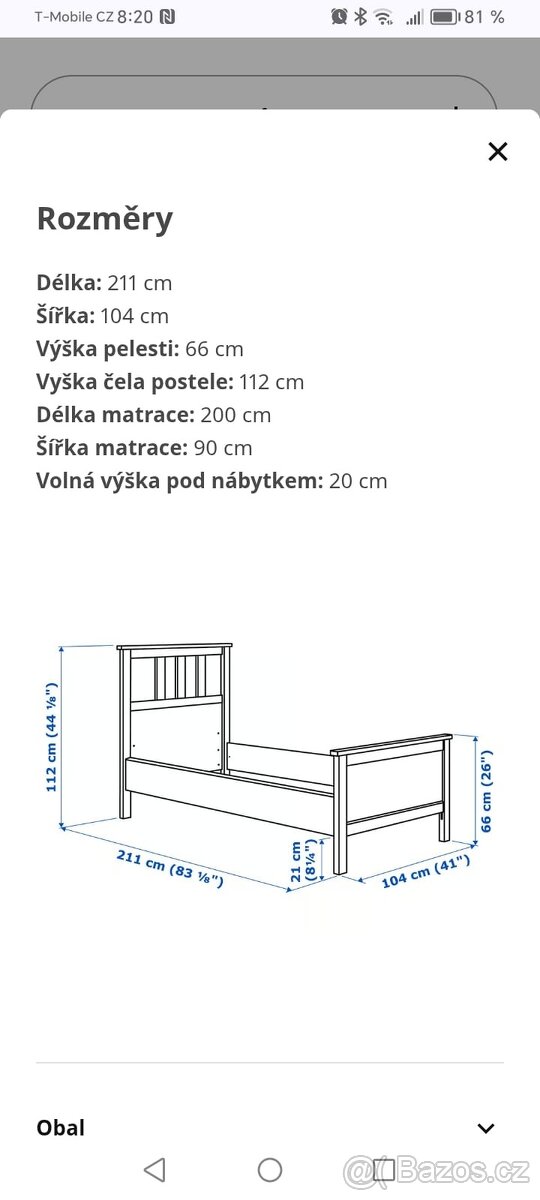 postel IKEA 90x200 - 5