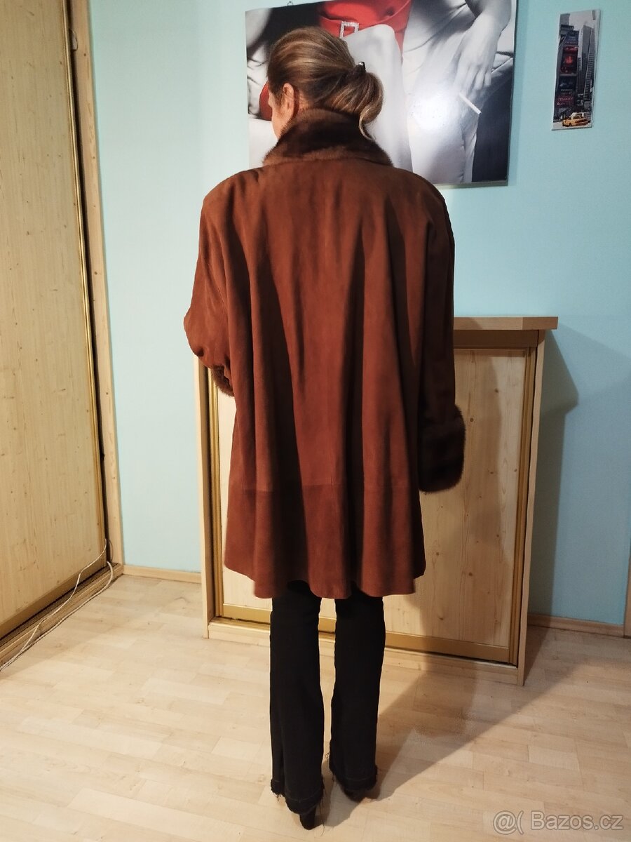 Kožich - přehoz semišový - 5