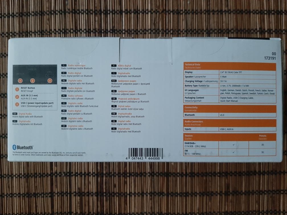 Hama DR200BT digitální rádio DAB, DAB+, FM, LCD displej - 5