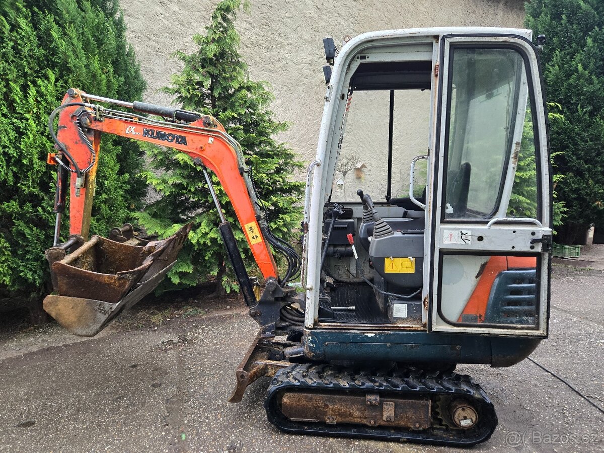 Minibagr Kubota Kx 36-2 najeto 4300mth 3x lžíce Rychloupínak - 5