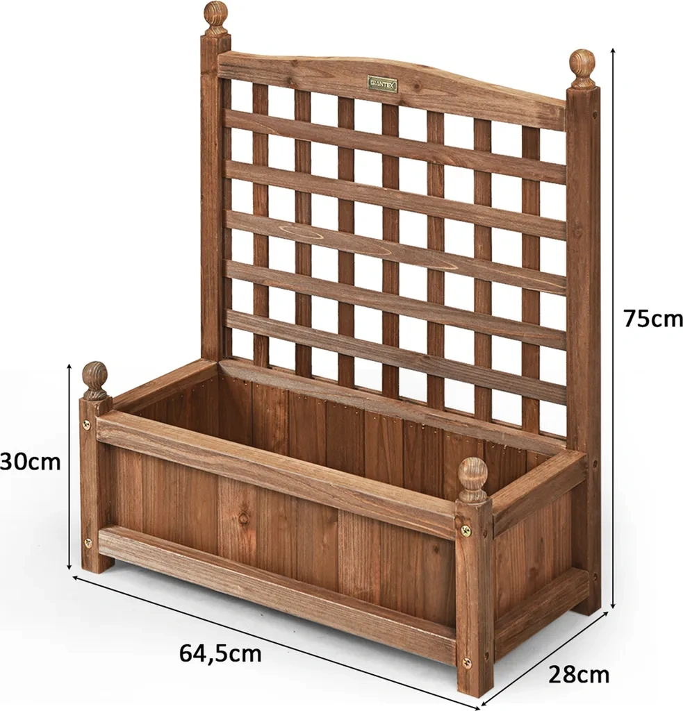 Květinový truhlík COSTWAY s mříží - 5
