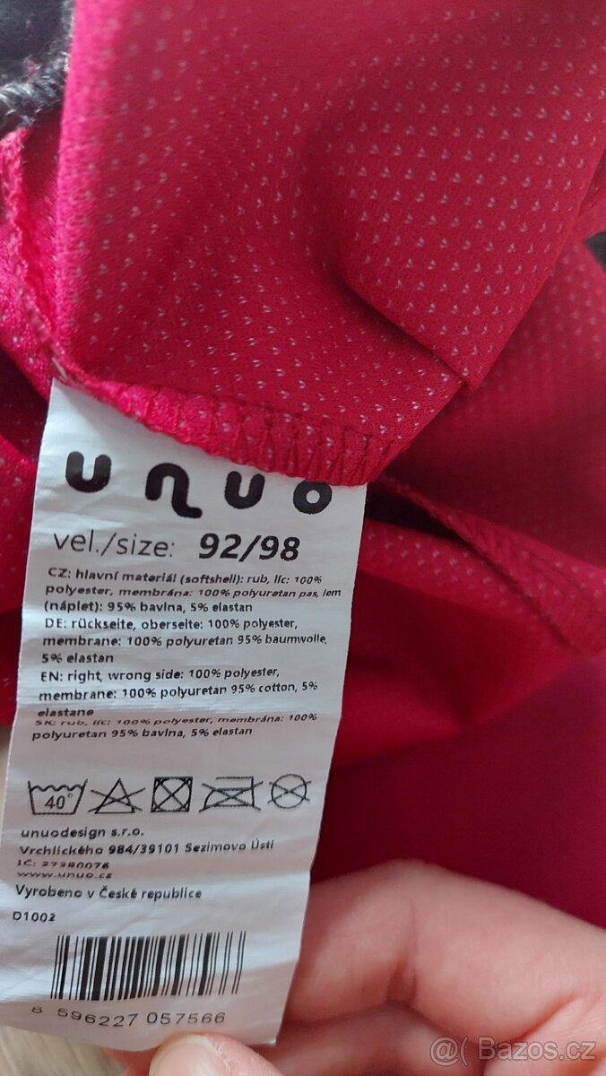 Unuo kalhoty 92/98, top stav - 5