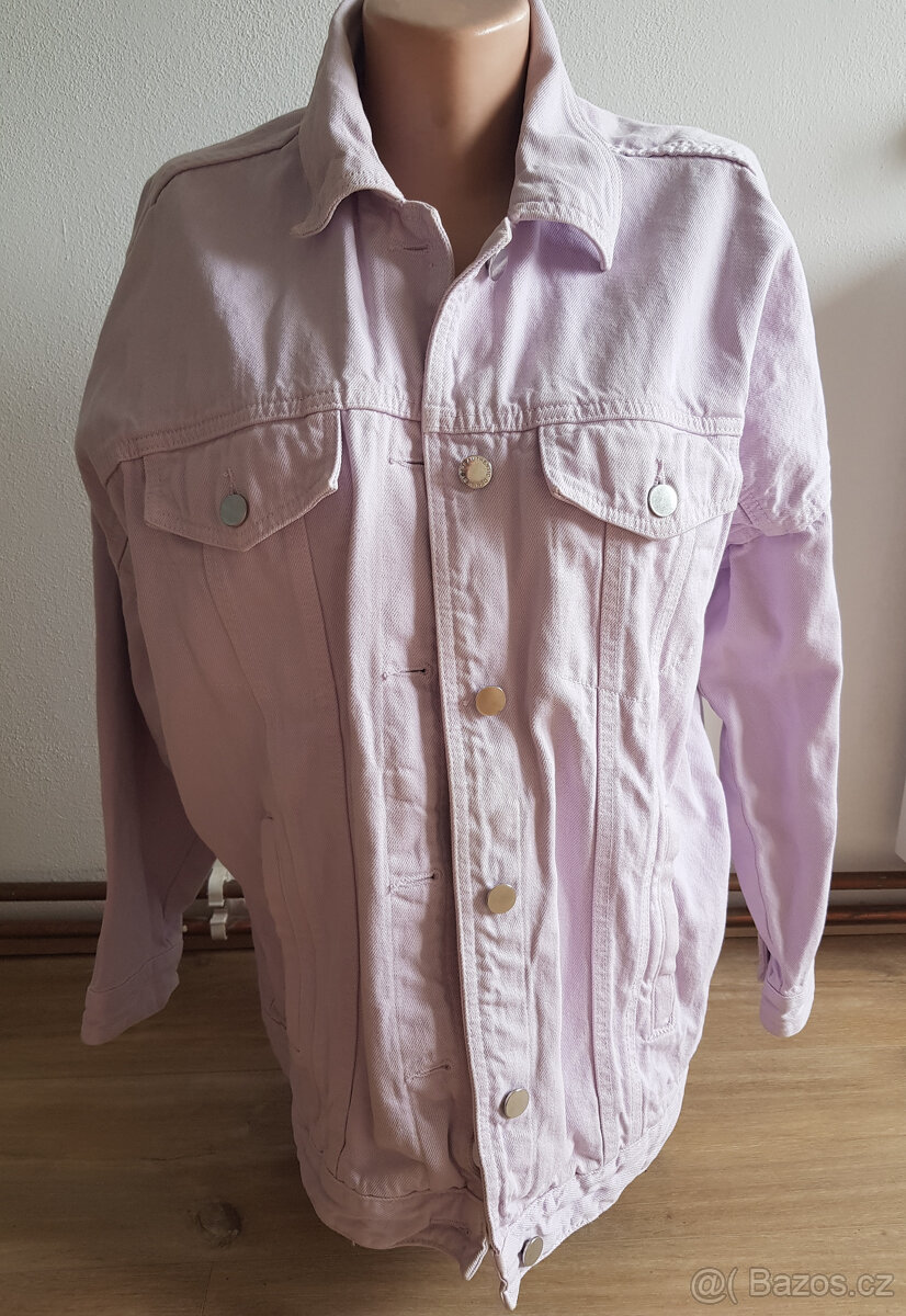 Světle fialová riflová bunda ZARA vel. M/L - 5