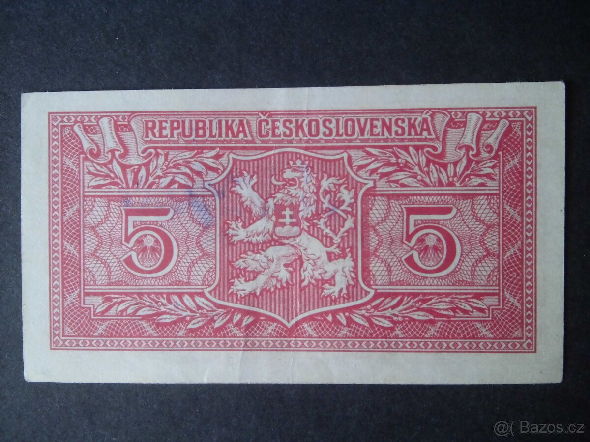 Bankovky " 5 Kčs 25.1.1949 " - 5