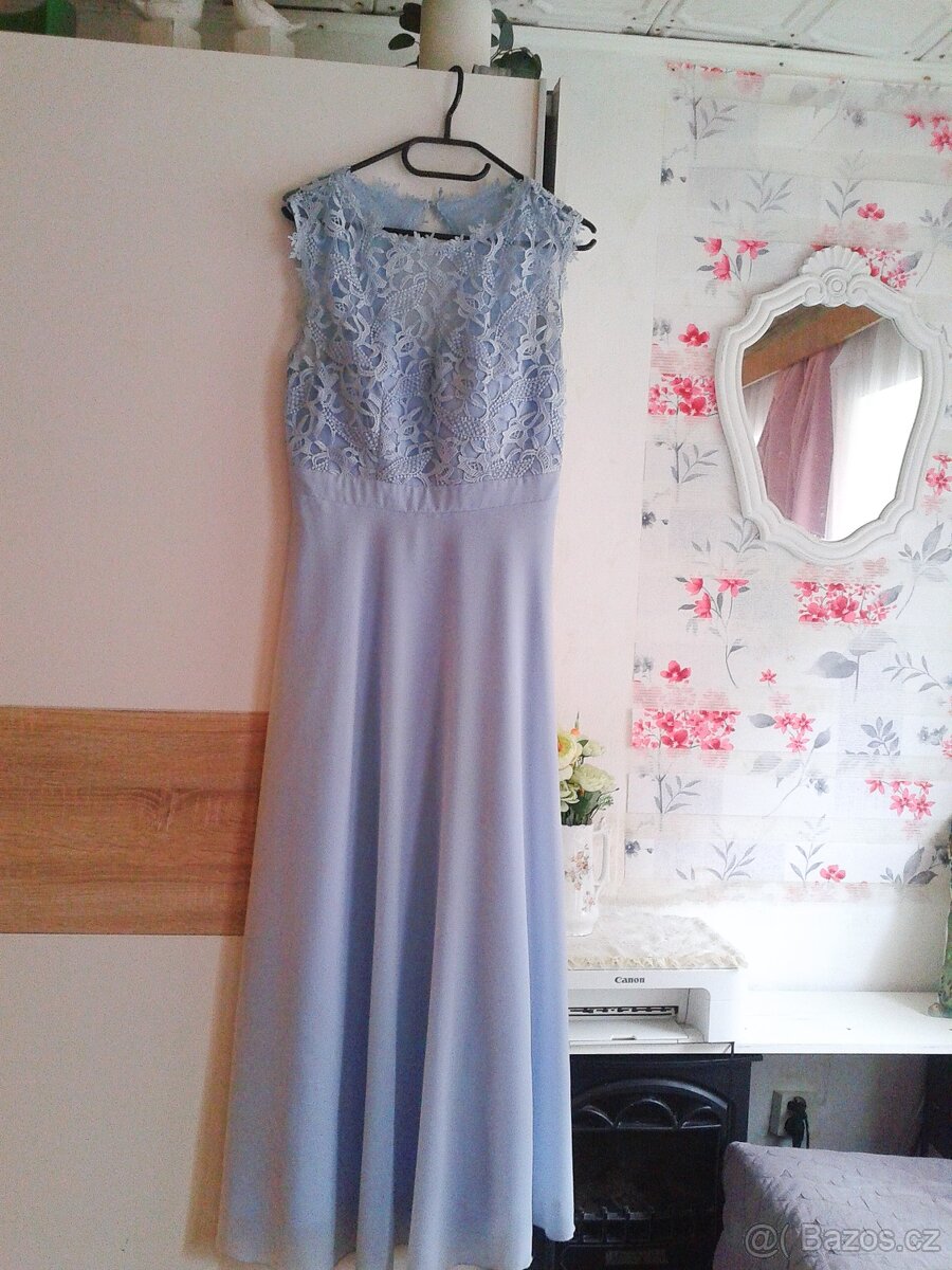 Nádherné dlouhé společenské šaty 40/42 - 5