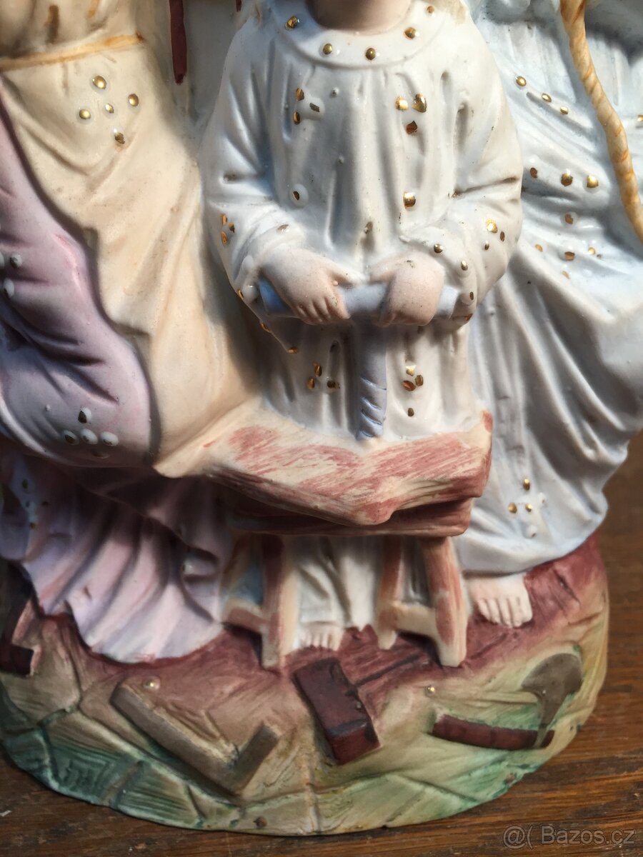 Žacléř Svatá trojice porcelánová soška Marie Ježíš Josef - 5