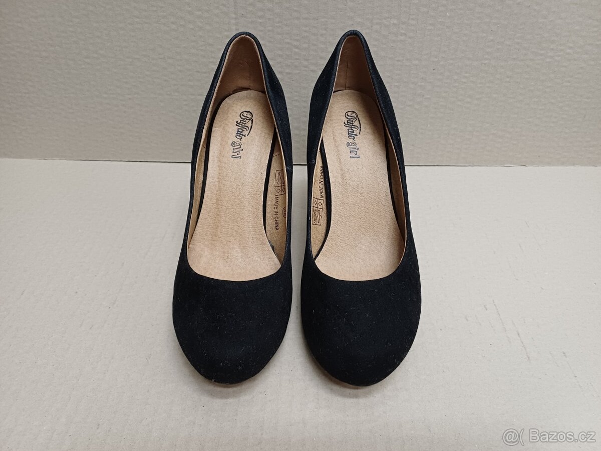 Černé semišové lodičky vel.38 - 5
