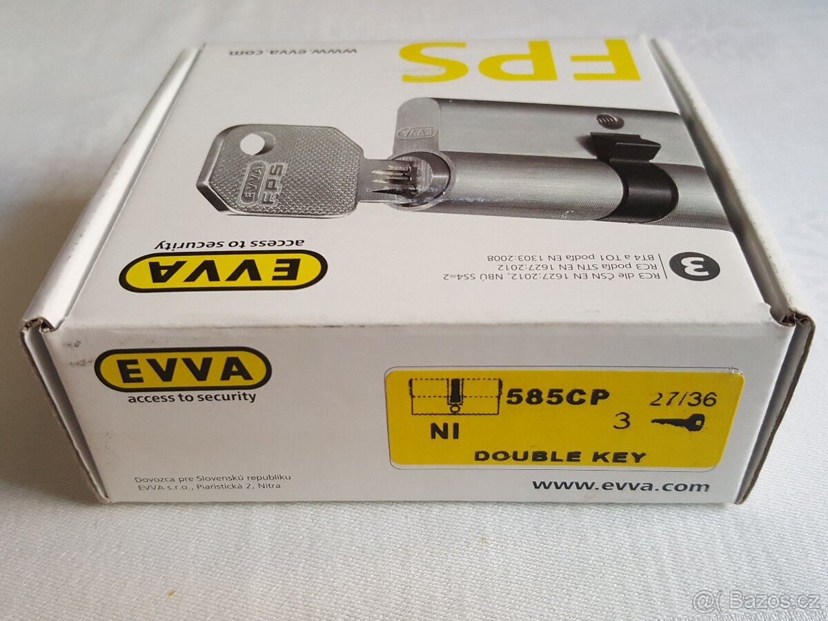 Cylindrická bezpečnostní vložka EVVA FPSxp 27+36 mm - 5