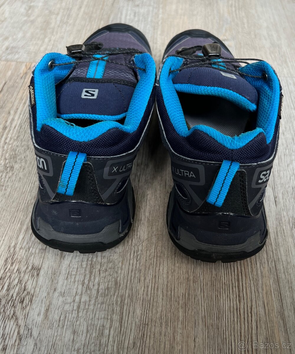 Modré trekkingové boty Salomon X Ultra 3 GTX. Crosspeedové g - 5
