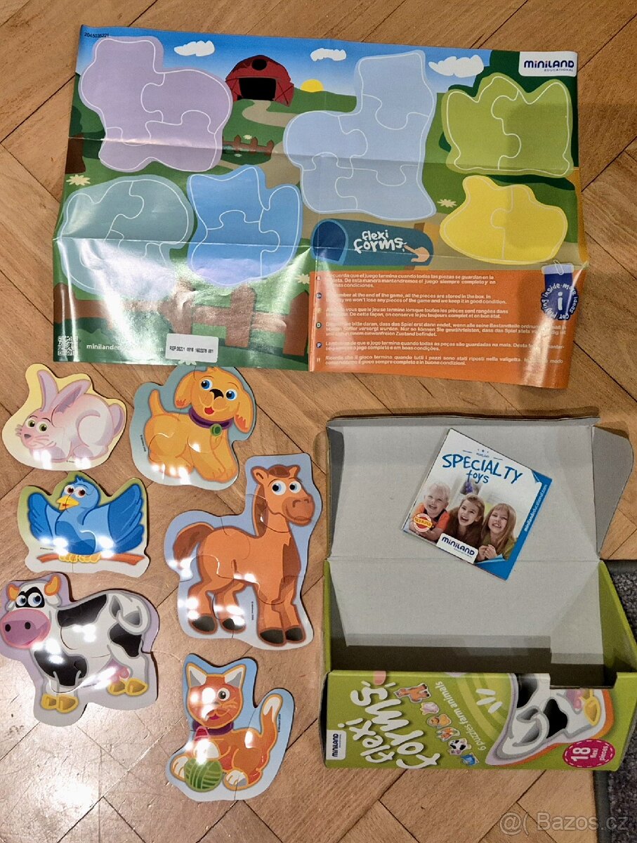 Puzzle Miniland Flexi Form dopravní prostředky + zvířata - 5