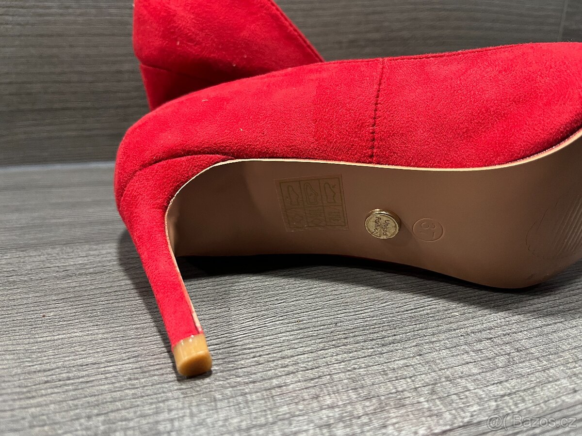 Nové červené lodičky vel 37 - 5