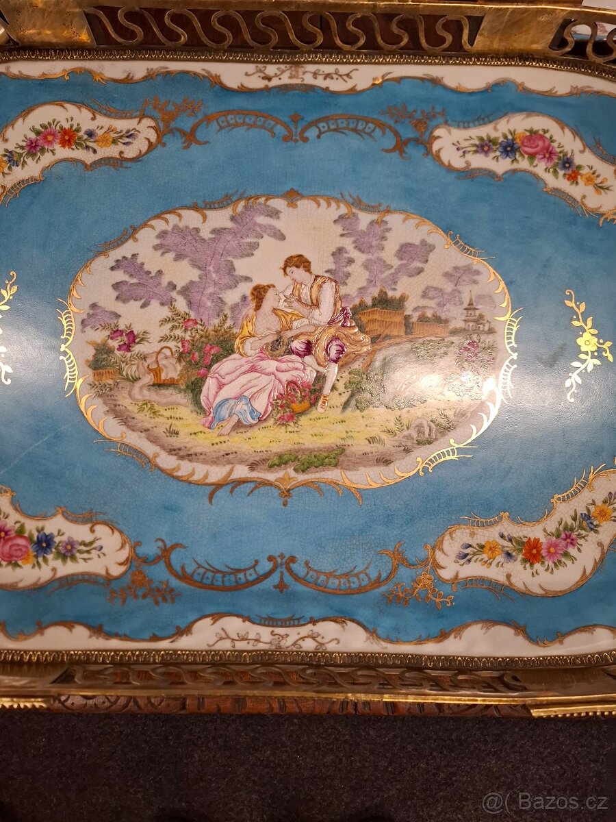 Obrovský porcelánový podnos Sevres Francie - 5