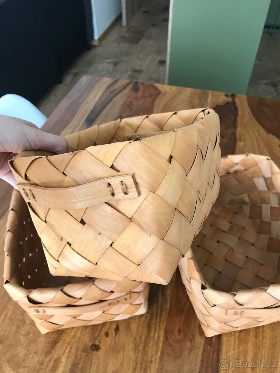 Dřevěné košíky s uchy 3ks - 5
