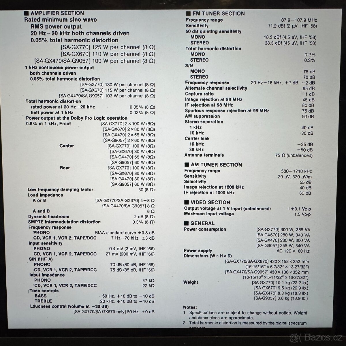AV control stereo receiver Technics SA-GX470 - 5