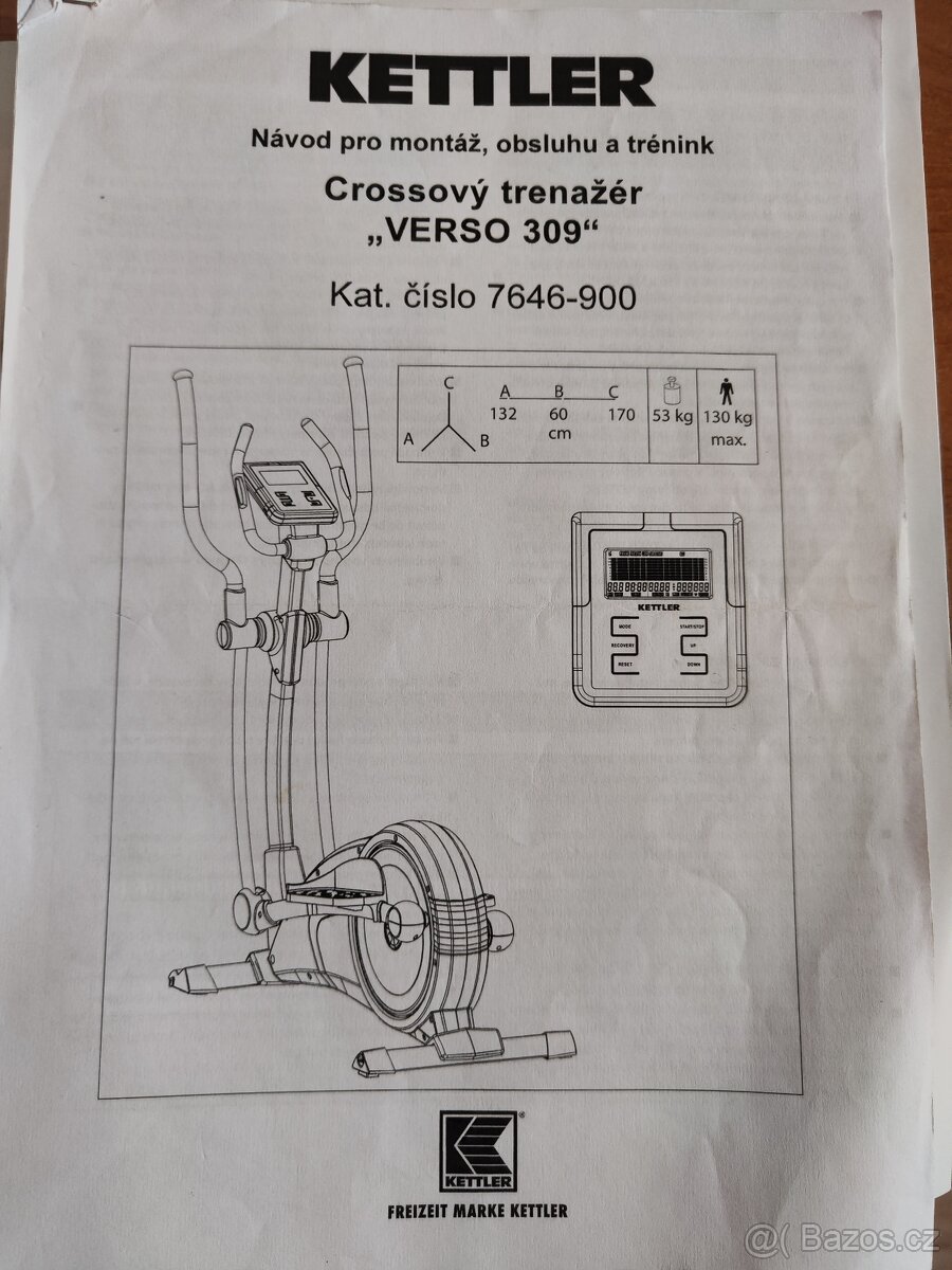 Eliptický trenažér KETTLER VERSO 309 - 5