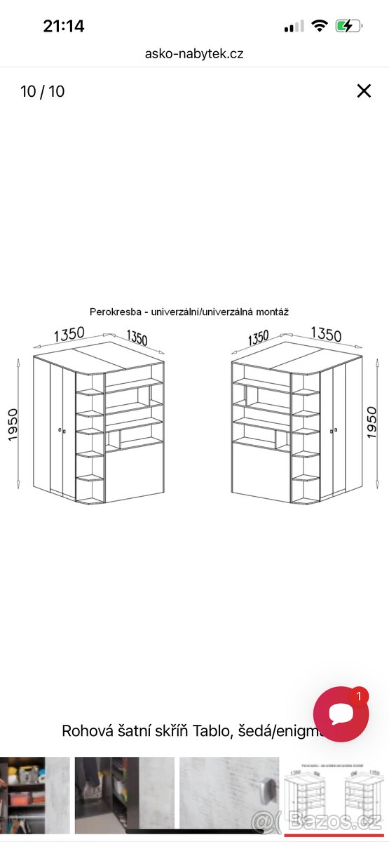 Šatní rohová skříň - 5