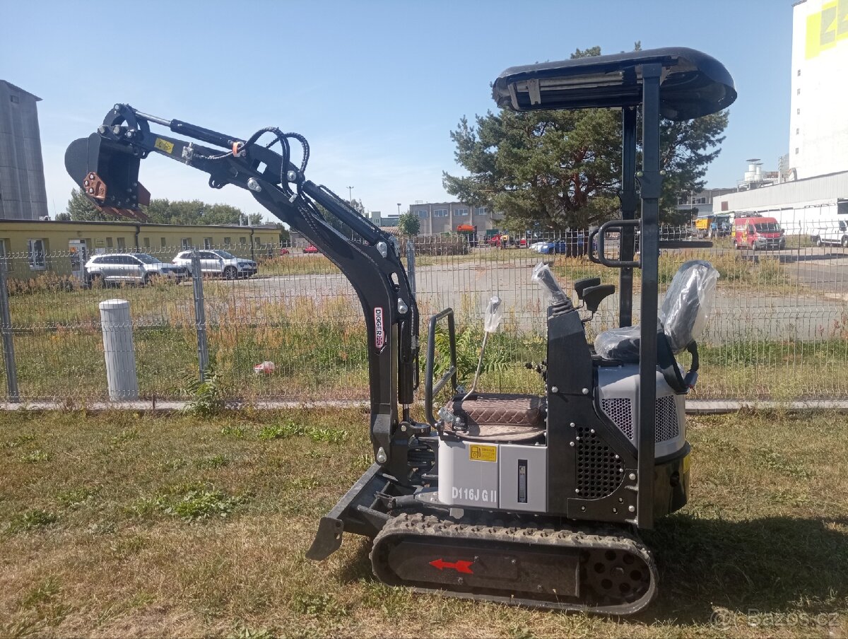 minibagr, joysticky, bagřík, pásový bagr - 5