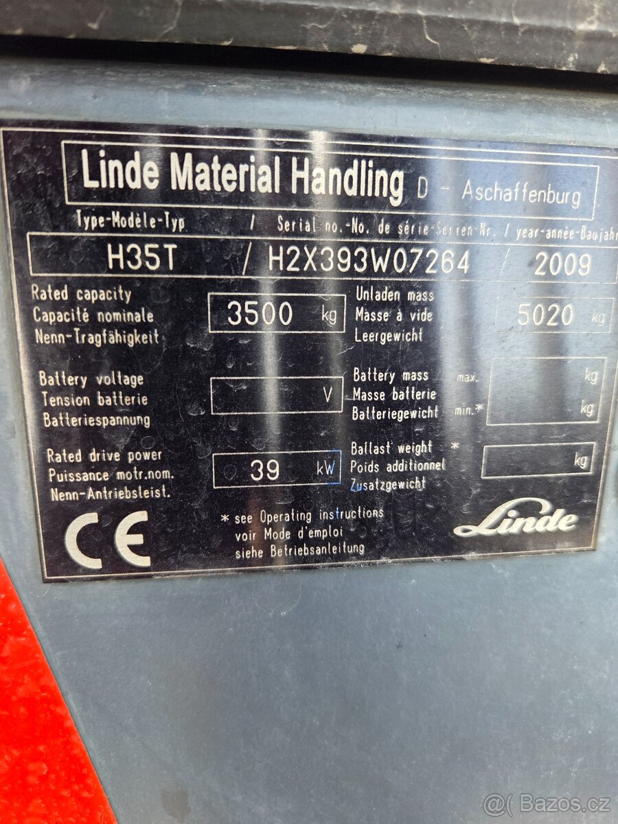 Linde H 35 T LPG. Plynový VZV 3.5t Prodej Výměna - 5