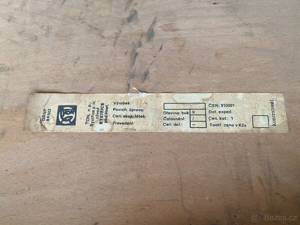 Židle TON – design Antonín Šuman, českosl. výroba, 3 ks - 5