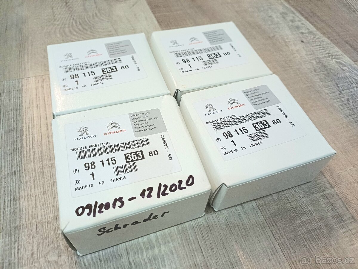 Originální snímače tlaku TPMS Citroen/Peugeot 4ks - 5