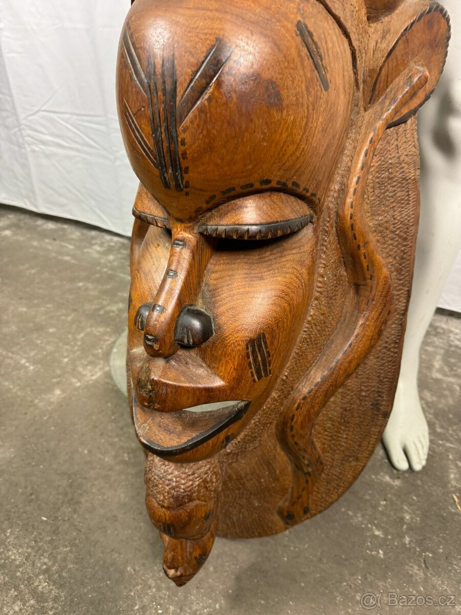 Velká africká dřevěná maska (602010) - 5